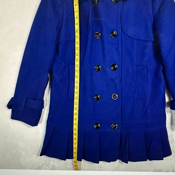 Y2K Blue Wool Worthington VTG Coat XL Corpcore Academia Classic 90 Pea-Coat BOHO - Picture 15 of 16